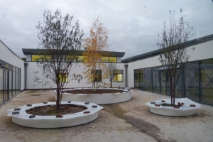 Front courtyard nearing comletion
